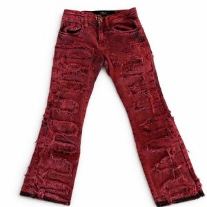 Jordan Craig Legacy Edition Stacked Denim Jean in Red adjustable Waist